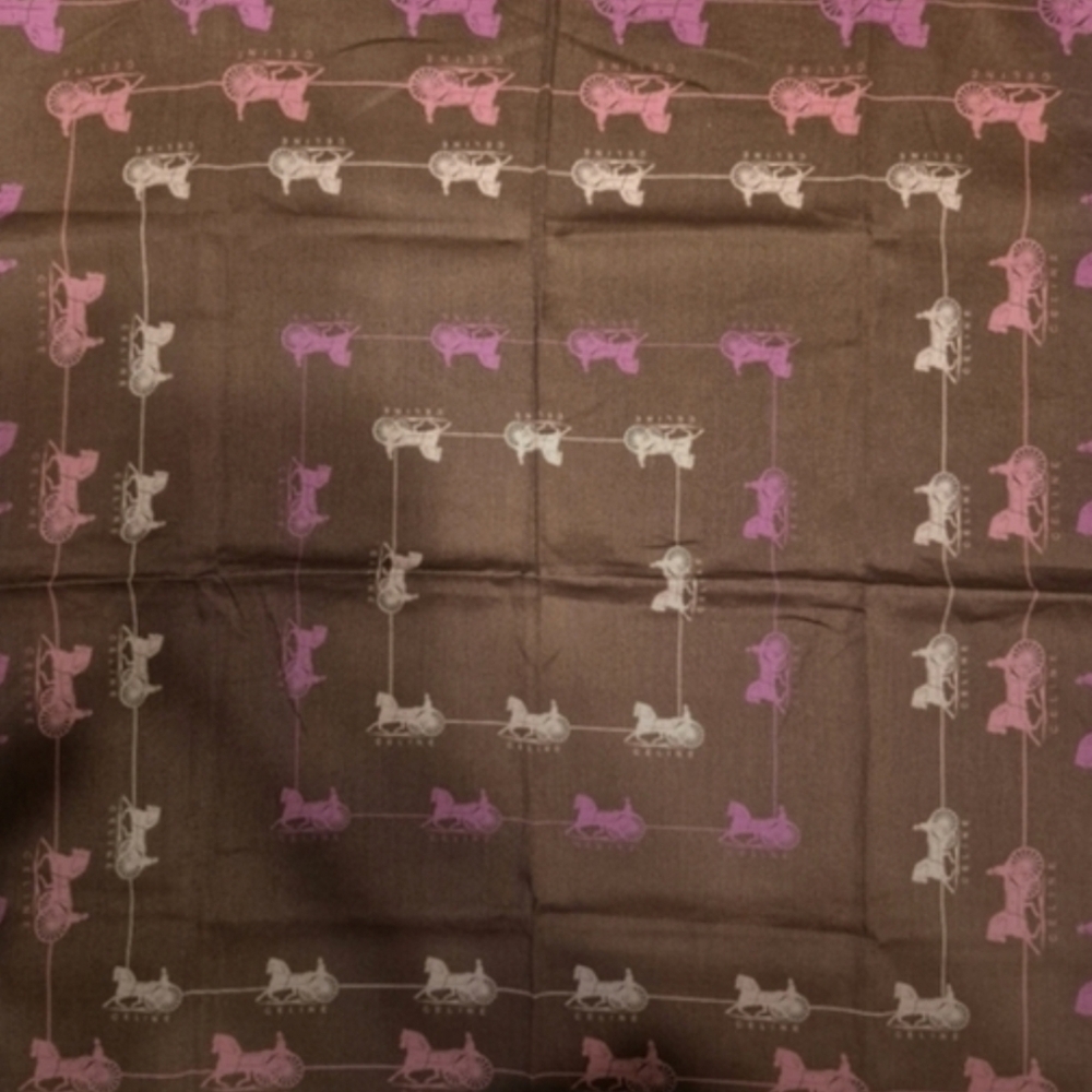 Authentic Vintage Celine Brown and Pink Neck Scarf/Pocket Square